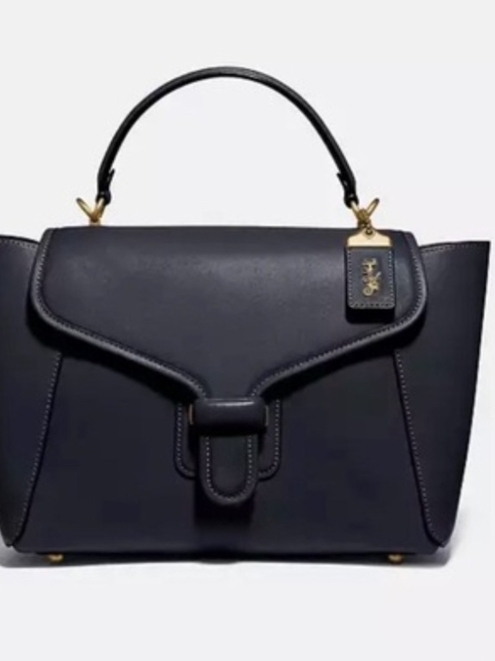 Coach Courier Carryall  Black Leather Top-Handle Satchel